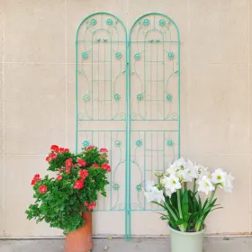 4 Pack Metal Garden Trellis 86.7" X 19.7" Rustproof Trellis For Climbing Plants Outdoor Flower Support (Round: GREEN)