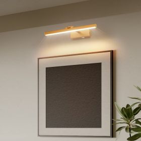 16inch Gold Bathroom Light Fixtures Over Mirror Modern Dimmable LED Vanity Light For Bathroom Wall Lighting (Round: Golden)