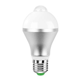 E27 Motion Sensor Light Bulb 9W 6500K Dusk To Dawn Automatic On-Off LED Light Bulb Indoor Outdoor Use (Round: 9W)