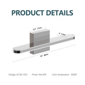 LED Bathroom Vanity Light Bar Dimmable Bathroom Light Fixtures Modern Over Mirror Lighting Fixture 16Inch BathWall LIght 8W Wall Sconce Lighting (Round: 16inch 8W)