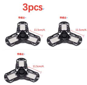 General Deformable Lamp Garage Light Radar Warehouse Industrial Lamp Home Lighting High Intensity (Round: White 60W sensor 3pcs)
