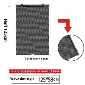 Household Window Sun Protection Punch-free Shading Balcony Shutter (Round: 58x125cm-Black dots)