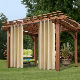 50 In. X 84 In. Indoor Outdoor Grommet Curtain 1 Panel - 3 Color Options Available (Round: Beige)