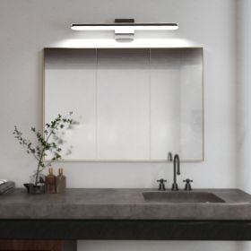 Modern Bathroom Light Fixtures Dimmable LED Vanity Lights Chrome Lamps For Bathover Mirror 24 Inch Vanity Sconces Indoor 12W Bar Lighting For Bat (Round: 24inch 12W)