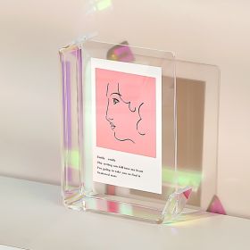 4x6 Inch Colorful Acrylic Photo Frame Box Creative Picture Holder Stylish Gradient Color Collage Frame (Round: Colorful-4x6 Inch)