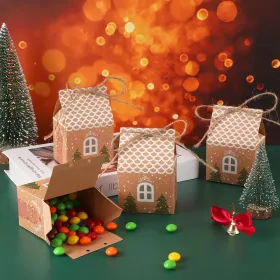 36 Pieces Mini Christmas Party Favor Boxes Gift Bags, Small Gift Boxes Xmas Treats Party Favors Stocking Stuffers (Round: Multicolored)