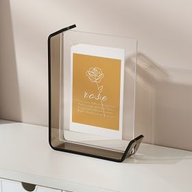 5x7 Inch Colorful Acrylic Photo Frame Box Creative Picture Holder Stylish Gradient Color Collage Frame (Round: Grey-5x7 Inch)