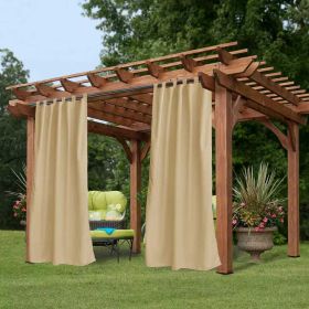 Beige Outdoor Thermal Grommet Blackout Curtain - 50 In. W X 96 In. L (Round: 50 in. W x 96 in. L)