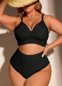 Womens Plus Size Bikini Twist High Waisted Bikini Sets Push Up Bikini Swimsuits Tummy Control 2 Piece Bathing Suit (Round: 4xl)