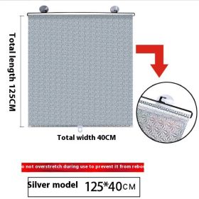 Household Window Sun Protection Punch-free Shading Balcony Shutter (Round: 40x125cm-Silver laser)