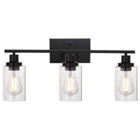 1Pc 3-Light Wall Sconce Lighting With Clear Glass Shade Bathroom Vanity Lamp Fixture Modern Mounted Light For Porch Mirror Living Room Bedroom Hallway (Option: 3Heads)