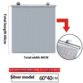 Household Window Sun Protection Punch-free Shading Balcony Shutter (Round: 40x60cm-Silver laser)