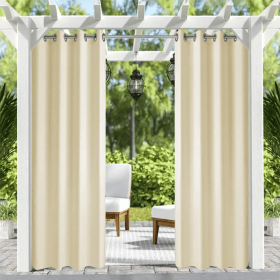 Outdoor Patio Curtain Grommets 50x10inch Ivory (Round: 50 in. W x 106 in. L)