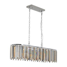 Modern Oval Crystal Chandelier Luxury Home Decor Fixtures - No Bulbs Unavailable Platform- Temu (Round: Transparent)