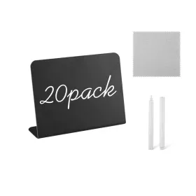 Mini Chalkboard Signs - 4"x3" Food & Party Table Signs - Wedding & Bakery (Round: Black)